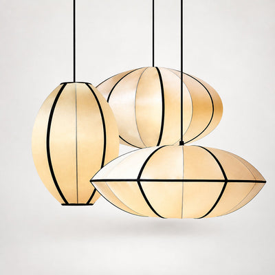 Japandi Fabric Lantern Pendant Light Bed Room & Living Room