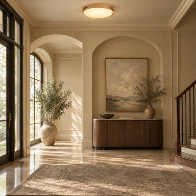 Acrylic Ceiling Light in Wood and Walnut Finishes