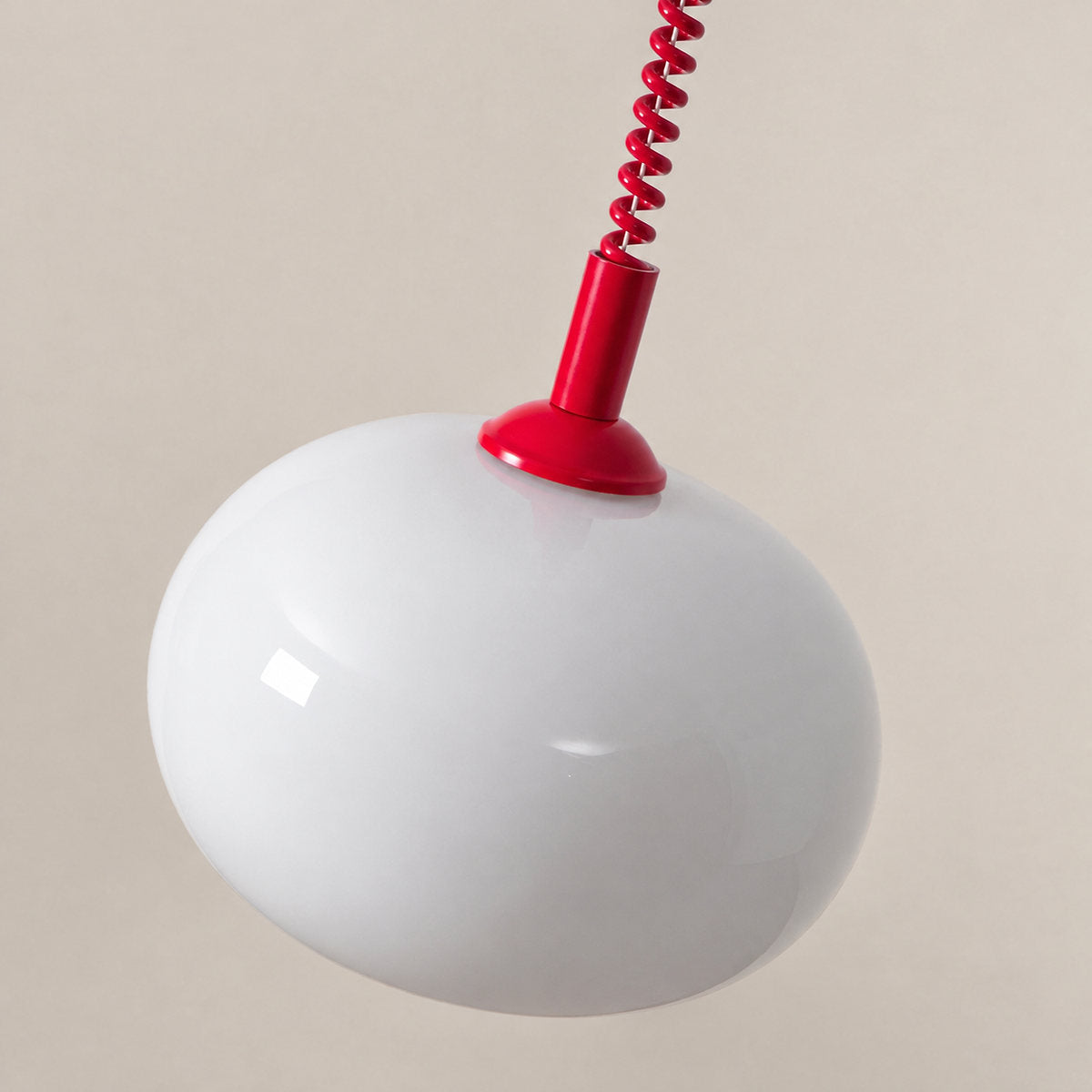 Tricolordeer Adjustable Coil Cord Glass Pendant Light