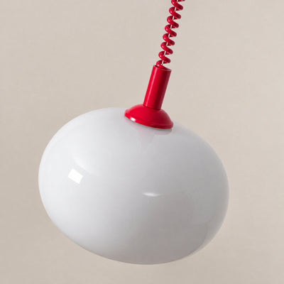 Tricolordeer Adjustable Coil Cord Glass Pendant Light