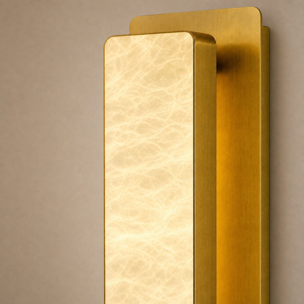 Tricolordeer Rectangular Brass Alabaster Sconces (Set of 2)