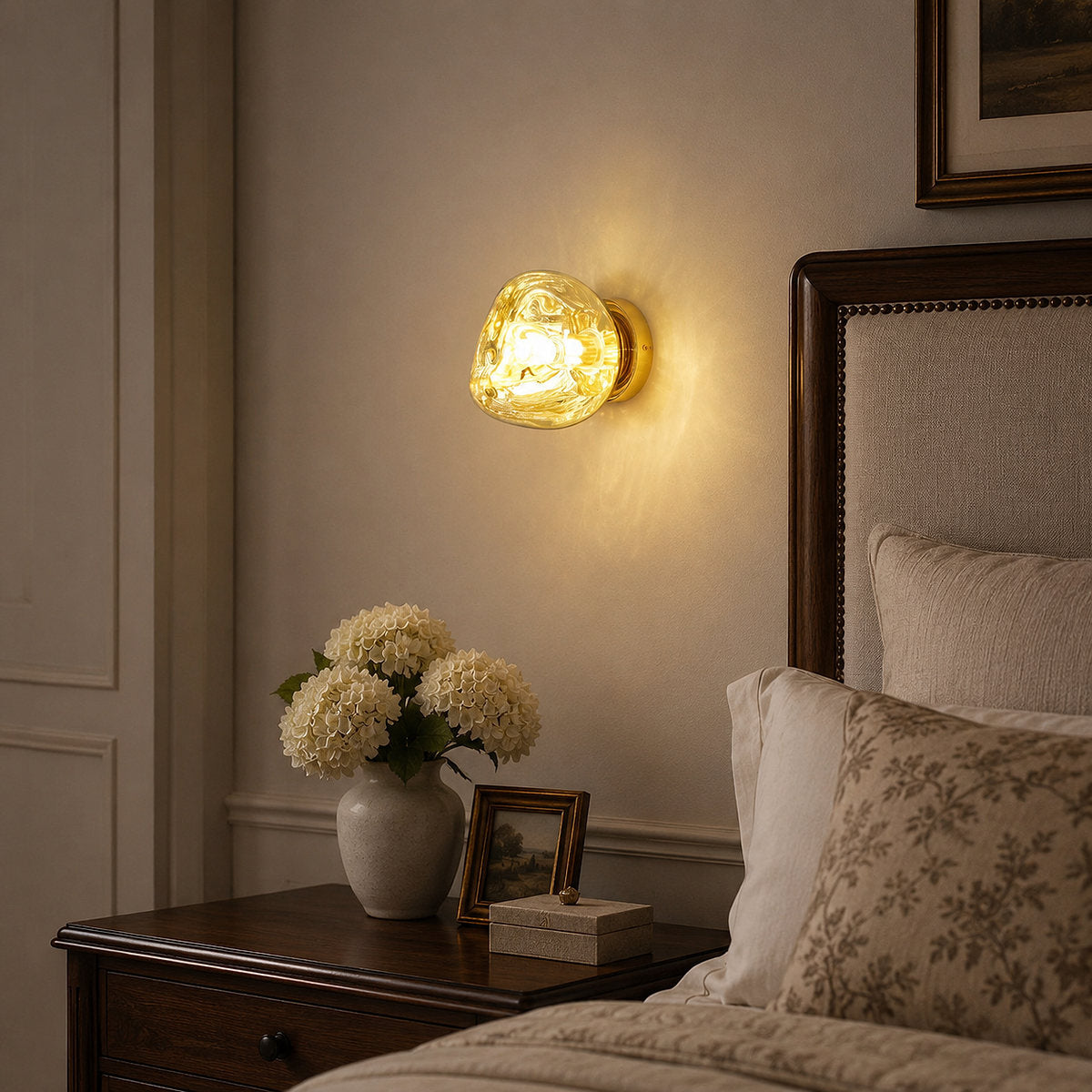 Lava Wall Lamp, 7.1-Inch x H 7.5-Inch, Gold for Living Room