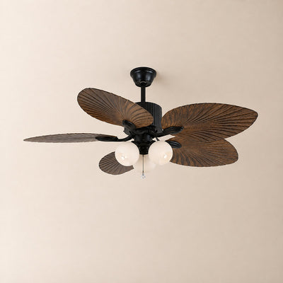 Tricolordeer Island Wooden Ceiling Fan Light