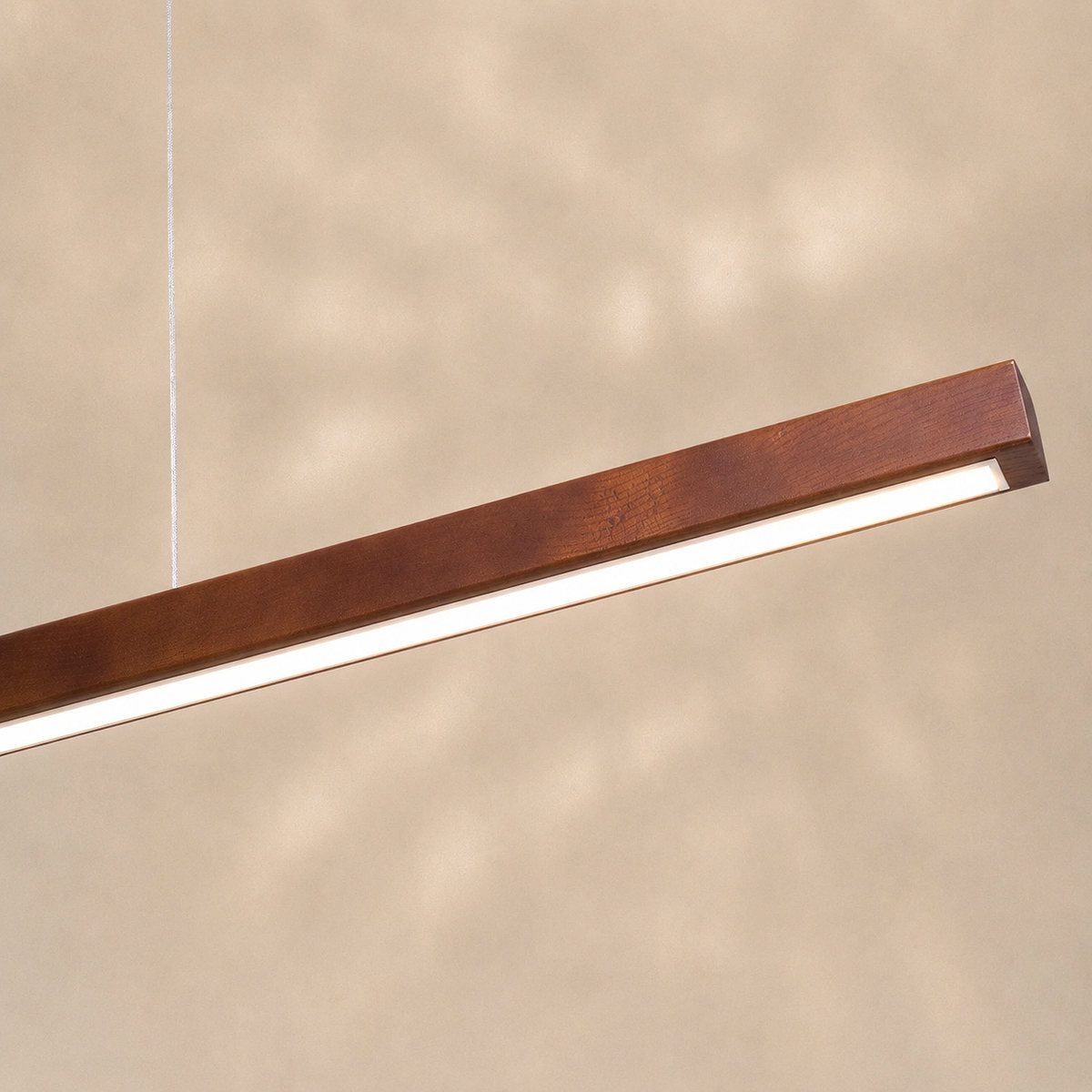 Minimalist Linear Wood Acrylic LED Pendant for Dining Room & Living Room