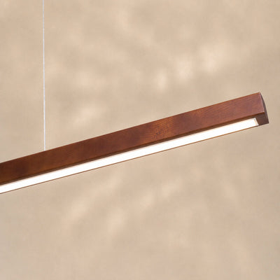 Minimalist Linear Wood Acrylic LED Pendant for Dining Room & Living Room