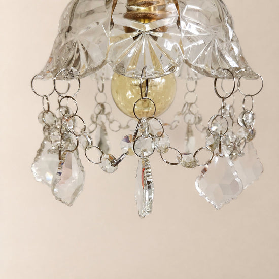 French Crystal Tassel Wall Lamp, 5.9-Inch x H 8.7-Inch, Gold & Transparent for Living Room