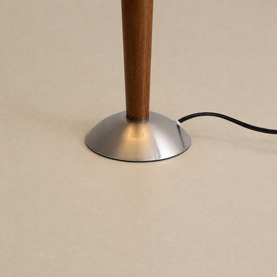 Tricolordeer Walnut Wood and Fabric Table Lamp