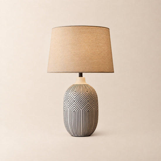 Tricolordeer Geometric Ceramic Accent Table Lamp
