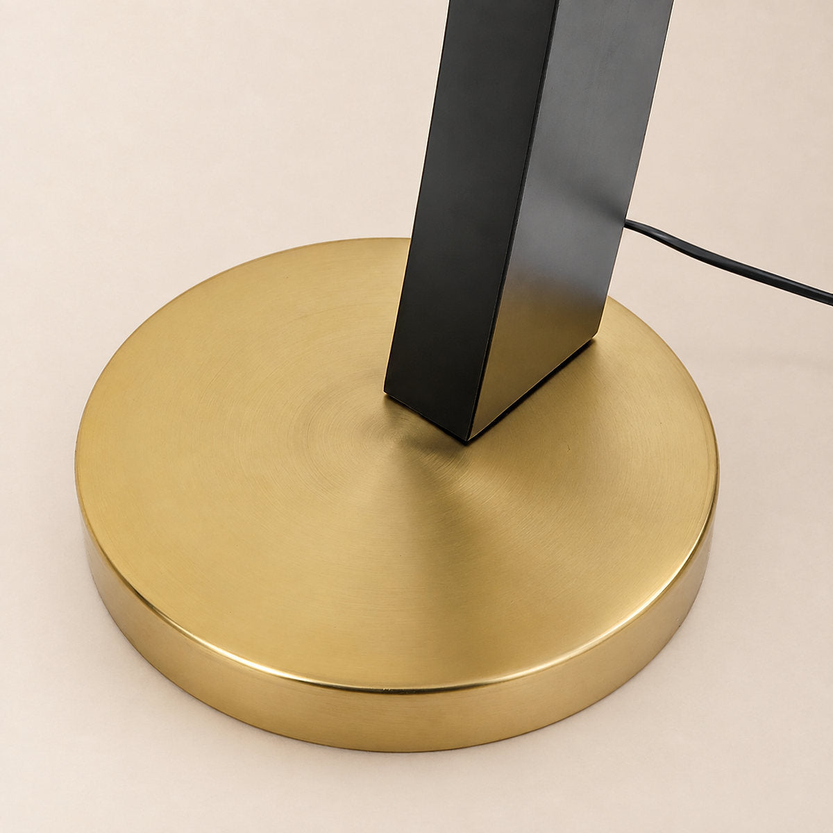 Tricolordeer Curved Black and Gold Fabric Floor Lamp