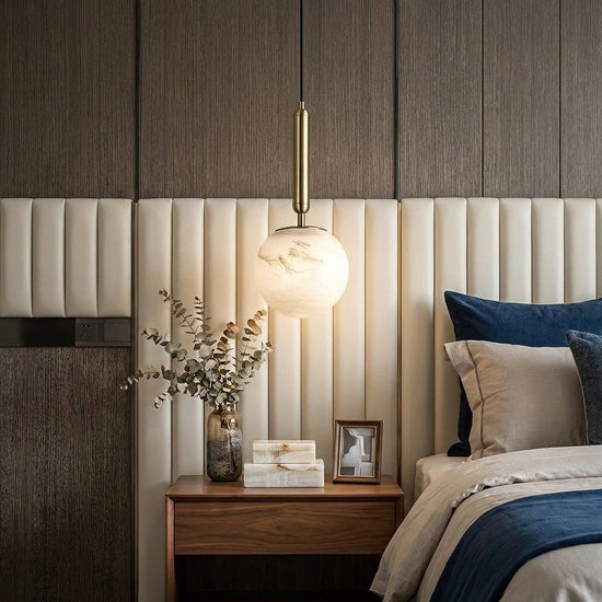 Alabaster Globe Pendant Light Collection for Dining Room & Living Room