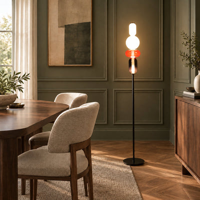 Artisan Hand-Blown Glass Stacked Floor Lamp
