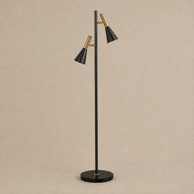 Marble and Iron Floor Lamp with Rotating Shade