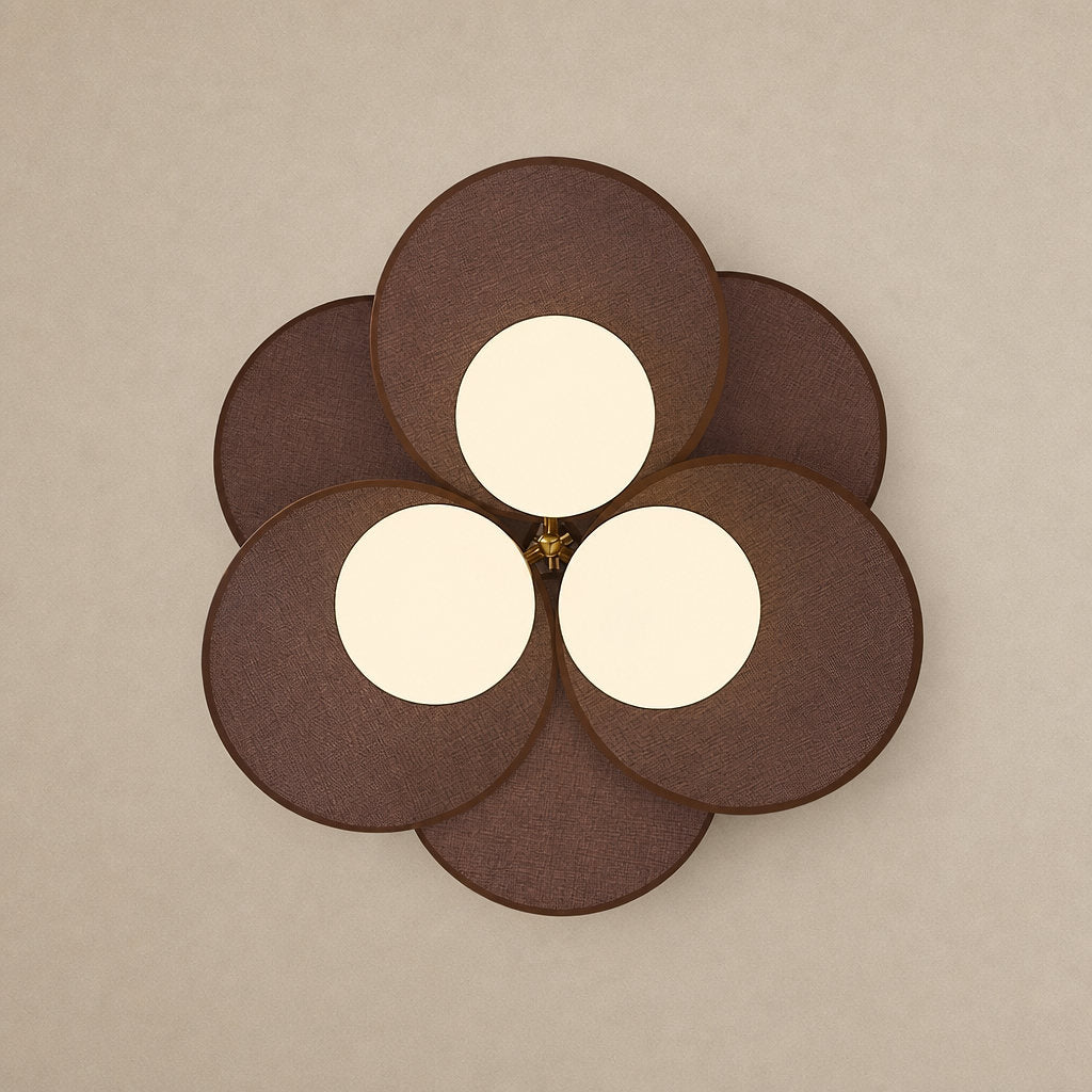 Aurelian Bloom Ceiling Fan Light, 19.7~23.6-Inch x H 11.8-Inch, Dark walnut & White for Living Room