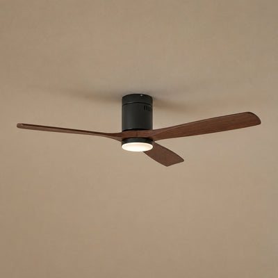 Low-Profile Flush Mount Ceiling Fan with LED Disc Light
