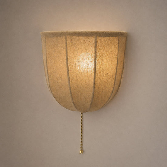 Sienna Linen Wall Lamp, 7.1-Inch x H 6.3-Inch, Beige for Living Room