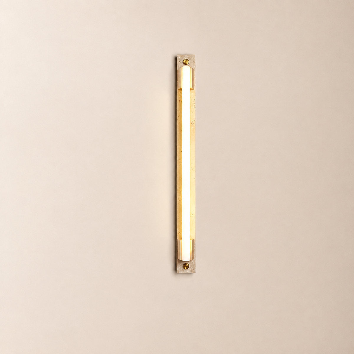 Caelum Light Bar Wall Lamp, 1.9-Inch x H 23.6-Inch, Wood & Yellow Travertine, Warm Light for Living Room & Dining Room