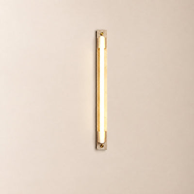 Caelum Light Bar Wall Lamp, 1.9-Inch x H 23.6-Inch, Wood & Yellow Travertine, Warm Light for Living Room & Dining Room