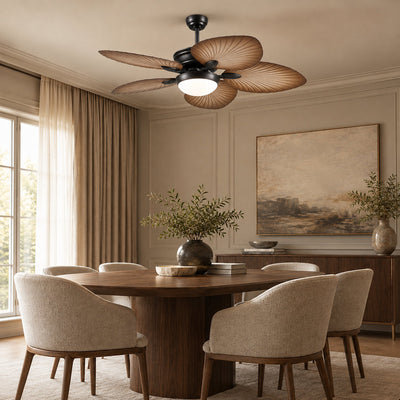 Tricolordeer Tropical 5-Blade LED Dome Ceiling Fan