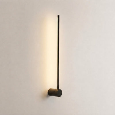 Linear LED Rechargeable Wall Lamp, 2.3-Inch x H 23.6~47.2-Inch, Black, Three-Color Light & USB Charging for Bedroom & Living Room
