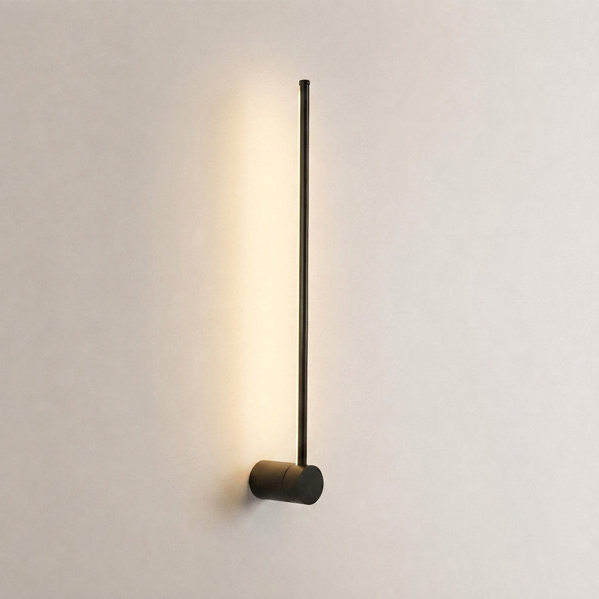 Linear LED Rechargeable Wall Lamp, 2.3-Inch x H 23.6~47.2-Inch, Black, Three-Color Light & USB Charging for Bedroom & Living Room