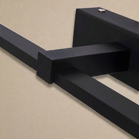 Metal Linear Mirror Wall Lamp, L 15.7~31.5-Inch x H 3.1-Inch, Black, Warm Light for Living Room & Dining Room
