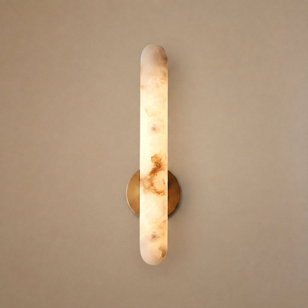 Alabaster Rod Wall Lamp, 1.9-Inch x H 15.7~23.6-Inch, Brass & White, Warm Light for Living Room & Dining Room