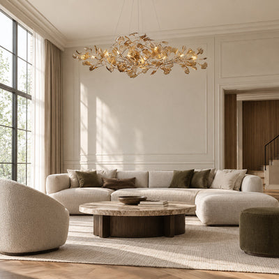 Tricolordeer Botanical Linear Multi-Light Chandelier