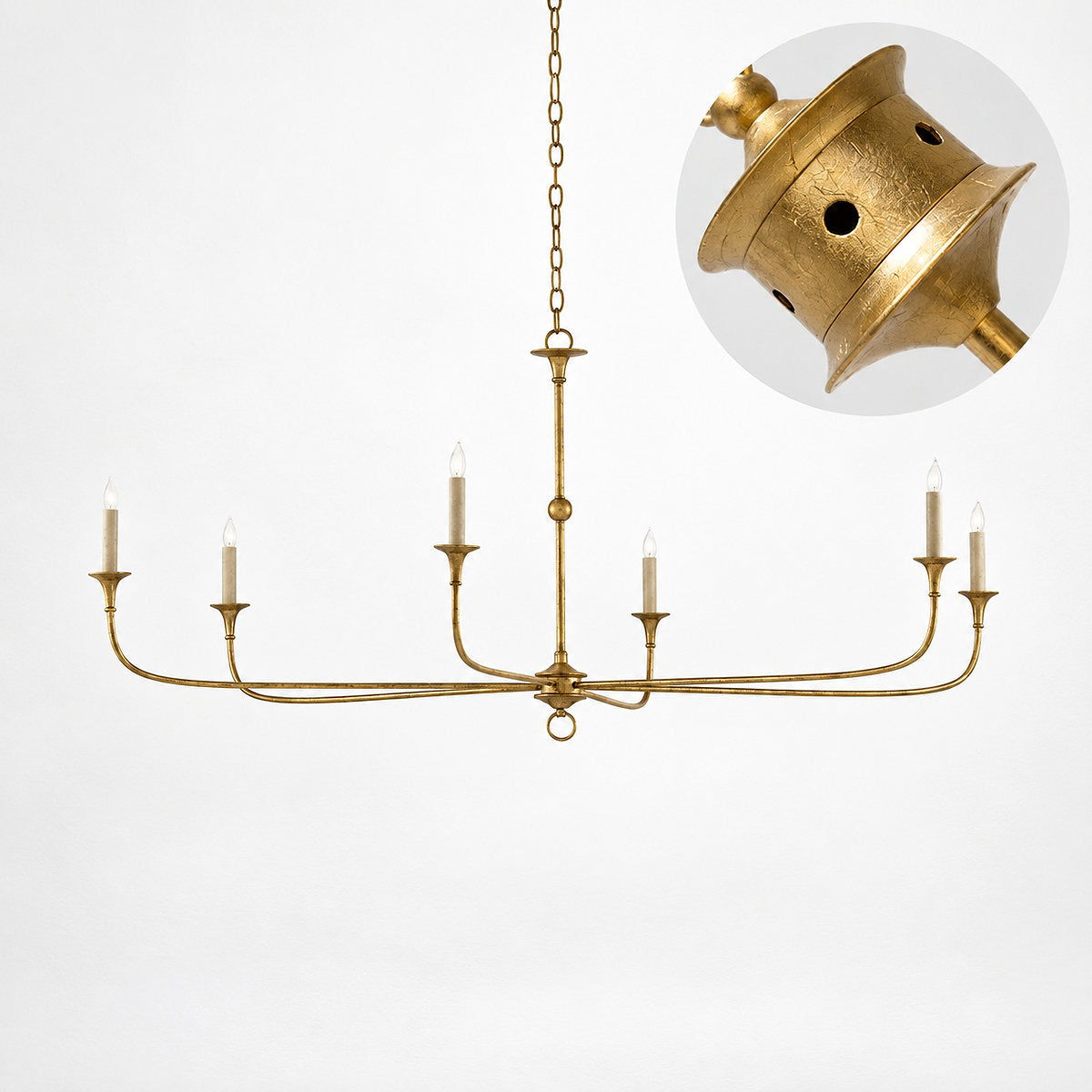 Tricolordeer Round Brass Minimalist Chandelier