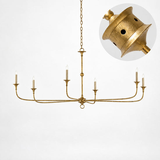 Tricolordeer Round Brass Minimalist Chandelier