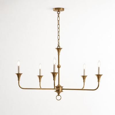 Tricolordeer Round Brass Minimalist Chandelier