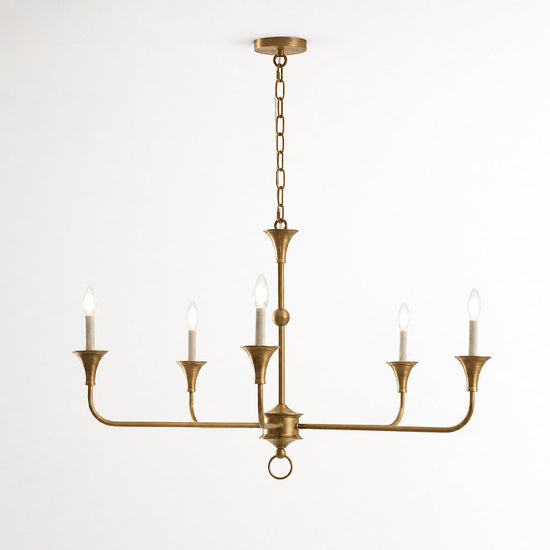 Tricolordeer Round Brass Minimalist Chandelier