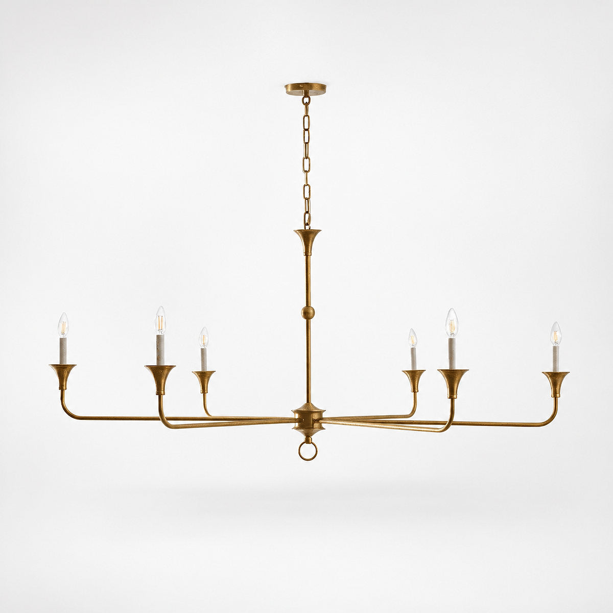 Tricolordeer Round Brass Minimalist Chandelier