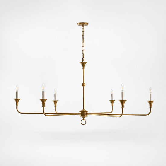 Tricolordeer Round Brass Minimalist Chandelier