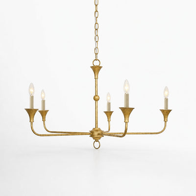 Tricolordeer Round Brass Minimalist Chandelier