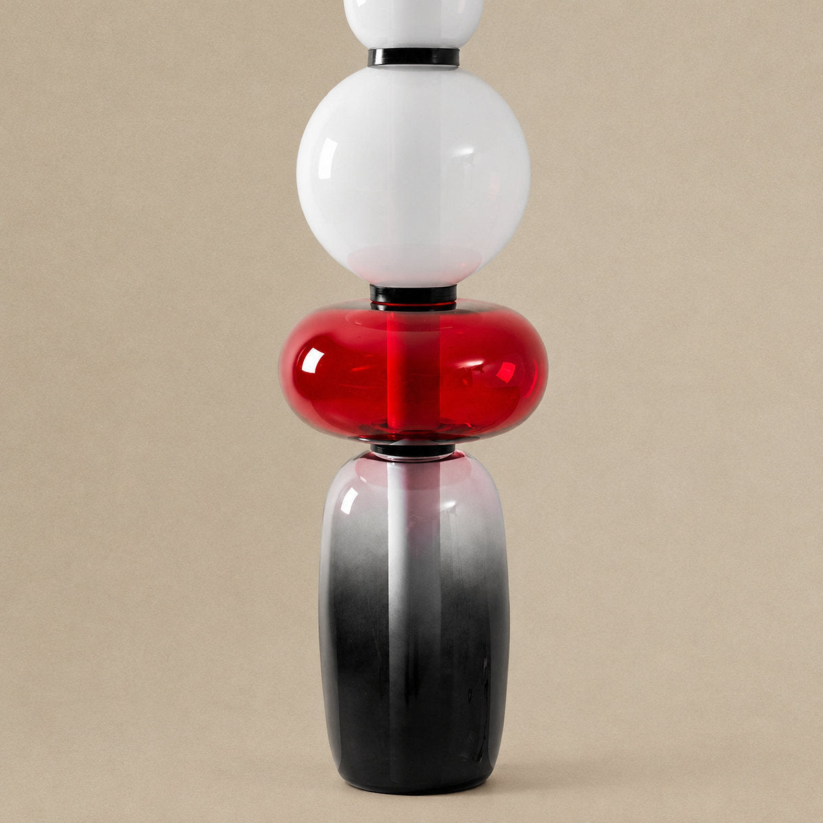 Artisan Hand-Blown Glass Stacked Floor Lamp
