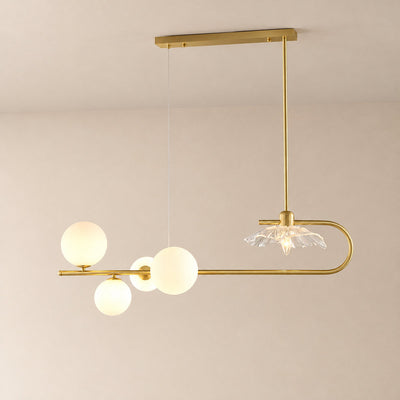 Tricolordeer Gold Metal and Glass Chandelier