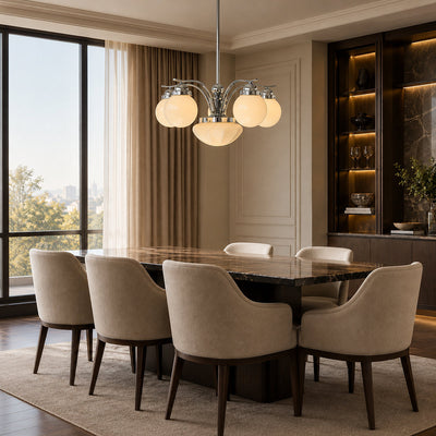 Tricolordeer Globe Glass Multi-Light Chandelier