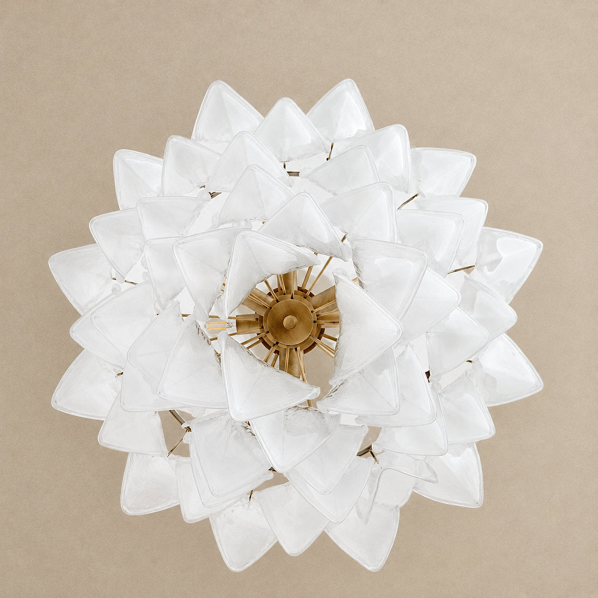 Tricolordeer Round White Glass Chandelier