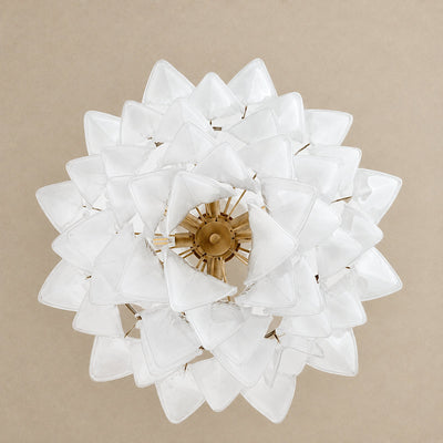 Tricolordeer Round White Glass Chandelier