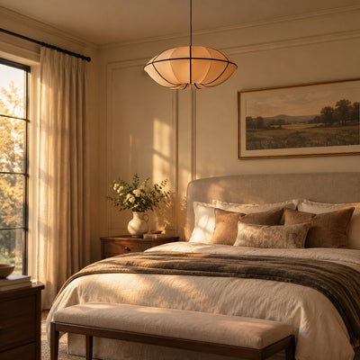 Japandi Fabric Lantern Pendant Light Bed Room & Living Room