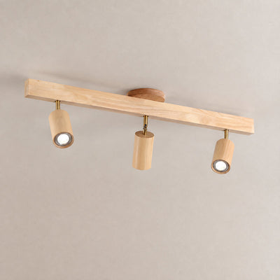Natural Wood Beam Light Spotlight, L 5.1~47.2-Inch x H 8.7-Inch, Wood, Warm Light for Living Room & Bedroom