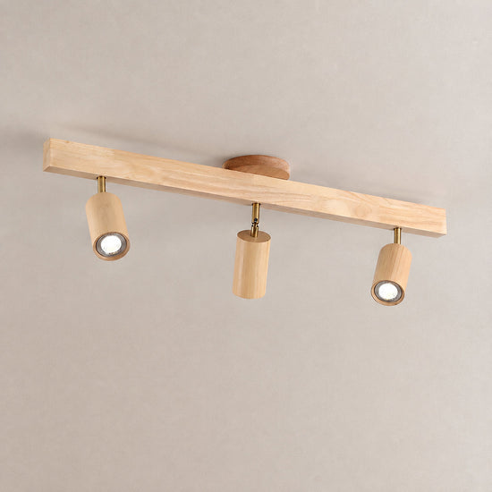 Natural Wood Beam Light Spotlight, L 5.1~47.2-Inch x H 8.7-Inch, Wood, Warm Light for Living Room & Bedroom