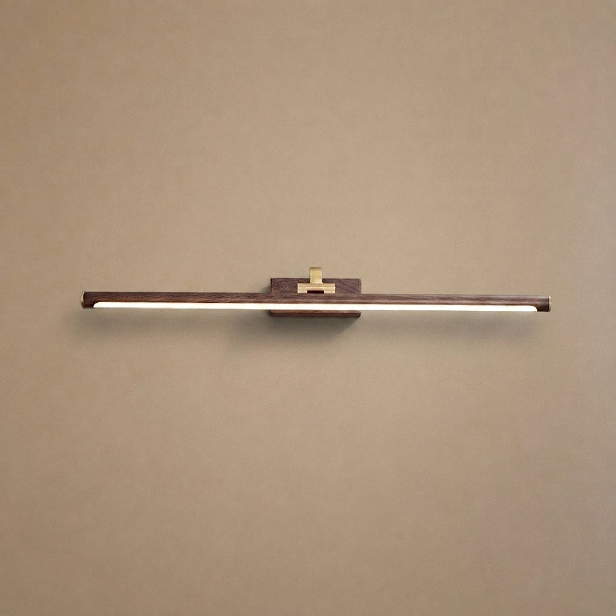 Walnut Color Linear LED Wall Lamp, 15.7~27.5-Inch x H 3.3-Inch, Walnut, Warm Light for Living Room & Dining Room