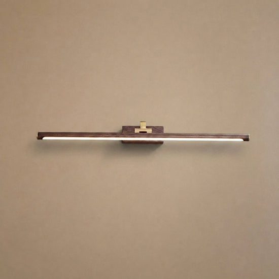 Walnut Color Linear LED Wall Lamp, 15.7~27.5-Inch x H 3.3-Inch, Walnut, Warm Light for Living Room & Dining Room