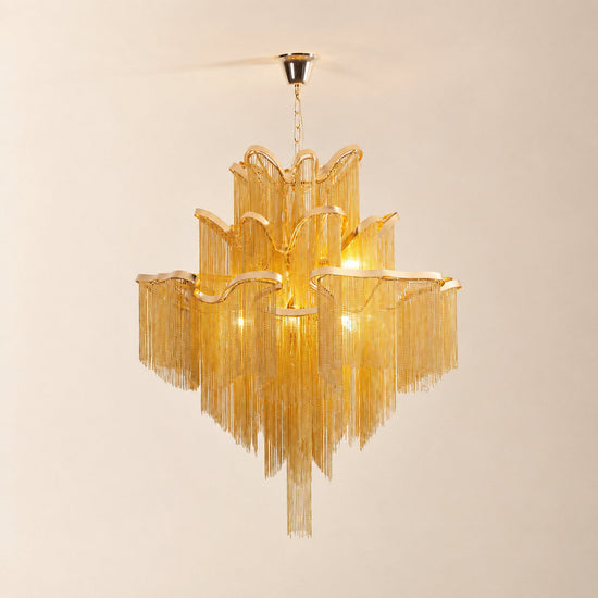 Tricolordeer Cascade Round and Linear Chandelier