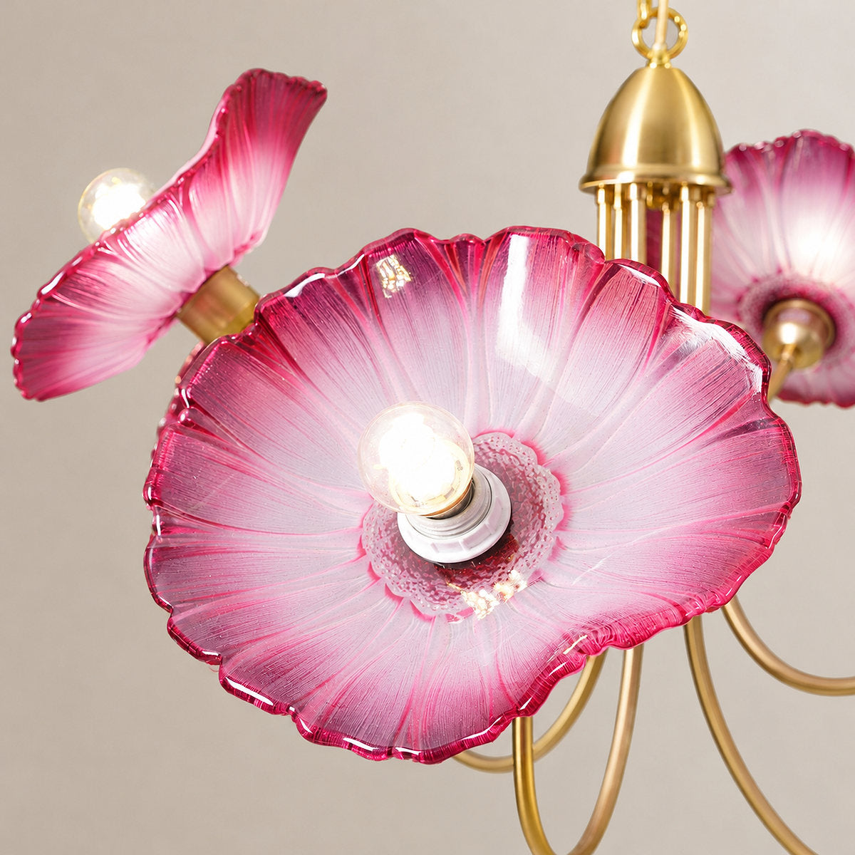 Tricolordeer Frosted Glass Gold Chandelier