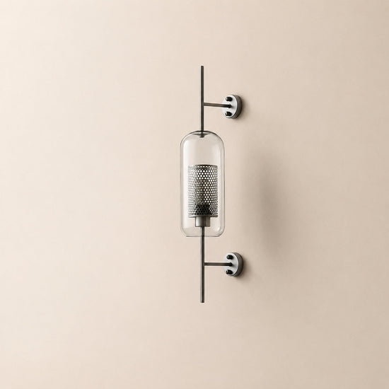 Chiswick Glass Wall Lamp, 5.1~9.8-Inch x H 21.6~30.7-Inch, Copper plating for Living Room & Dining Room