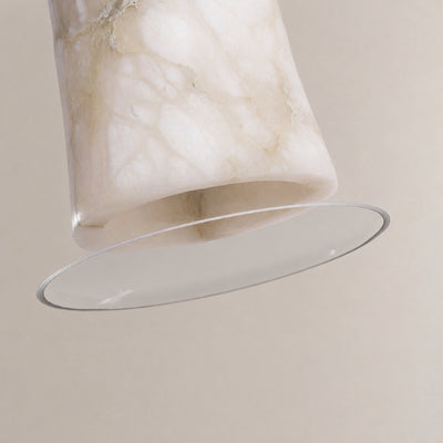 Cylinder Pendant Light in Alabaster and Glass