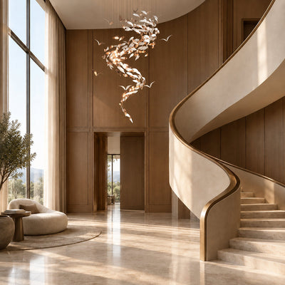 Tricolordeer Layered Glass Round LED Chandelier