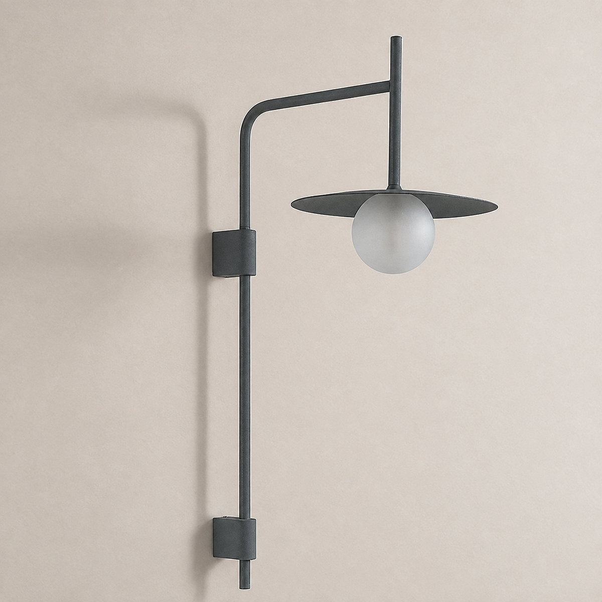 Gea Swing Arm Plug-in Wall Lamp, 9.8-Inch x H 31.5-Inch, Black, US Plug for Bedroom & Living Room